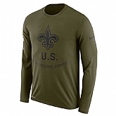 Men's New Orleans Saints Nike Salute to Service Sideline Legend Performance Long Sleeve T-Shirt Olive,baseball caps,new era cap wholesale,wholesale hats